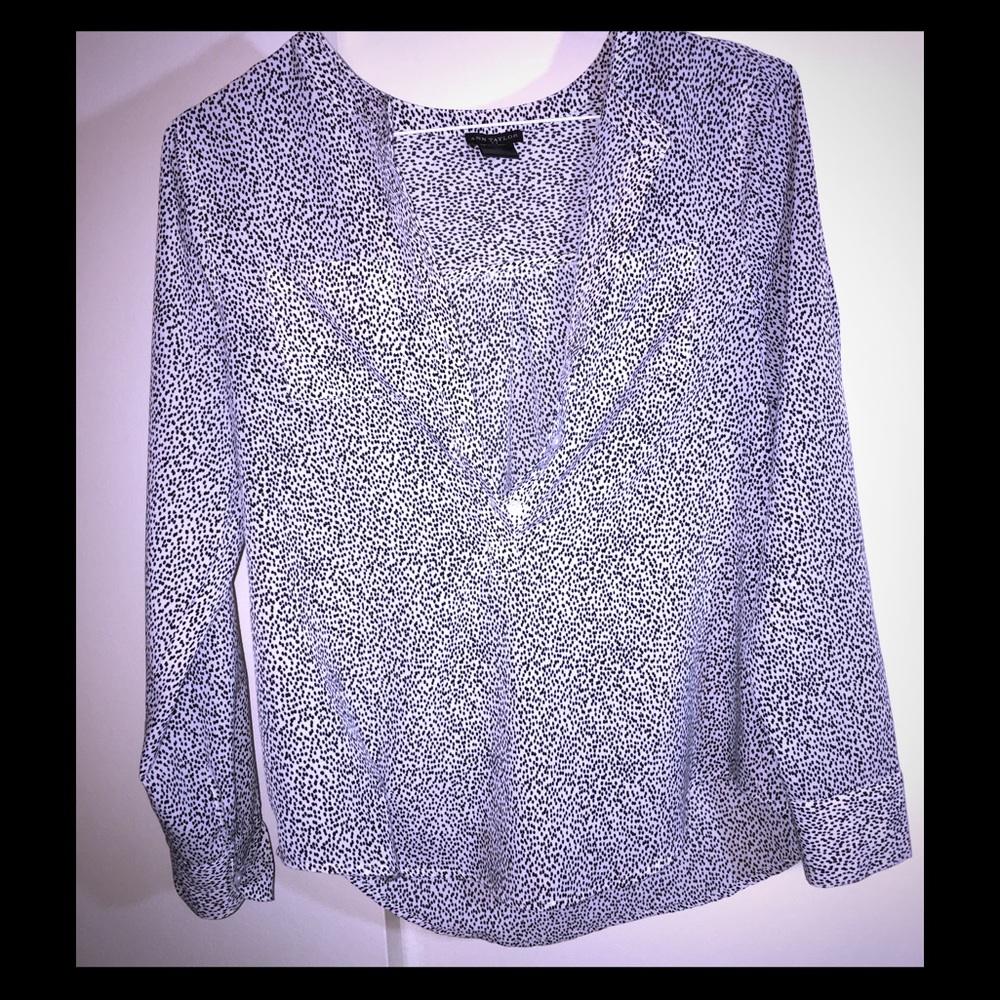 EUC Anne Taylor XS speckled black&white w/pockets